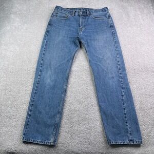 Levis 505 Jeans Mens 34x32 Blue Regular Straight Medium Wash‎ Cotton Denim